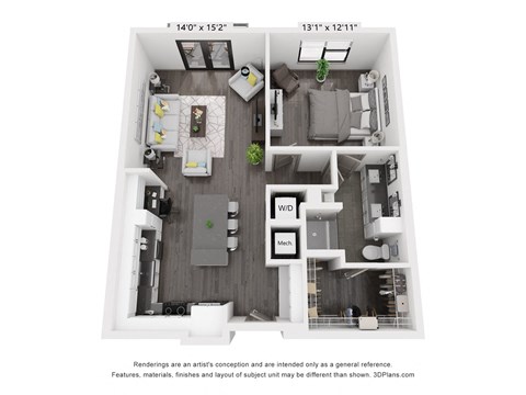 a 1 bedroom floor plan  sierra  2100 sq ft